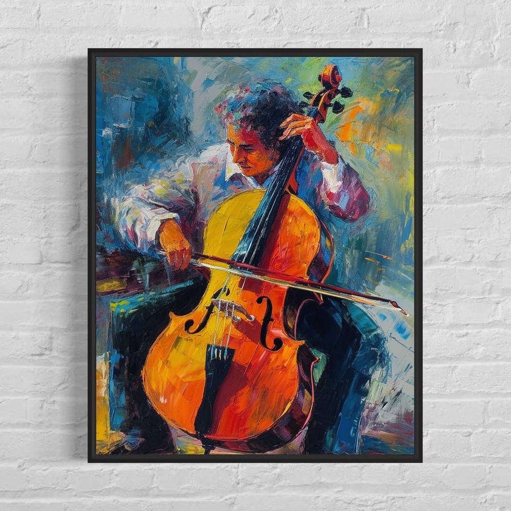 Cello Colorful Abstract Photo Art Print Poster Wall Art Painting