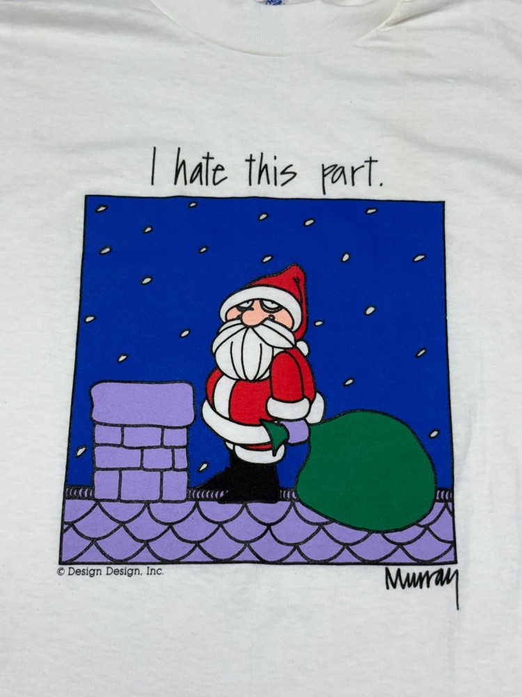 1989 Vintage Adult XL T-Shirt by Artist Murray of Santa Claus USA Single Stitch