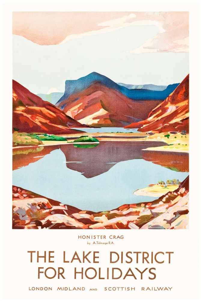 The Lake District Holidays London England Midlands Vintage Travel Poster Print