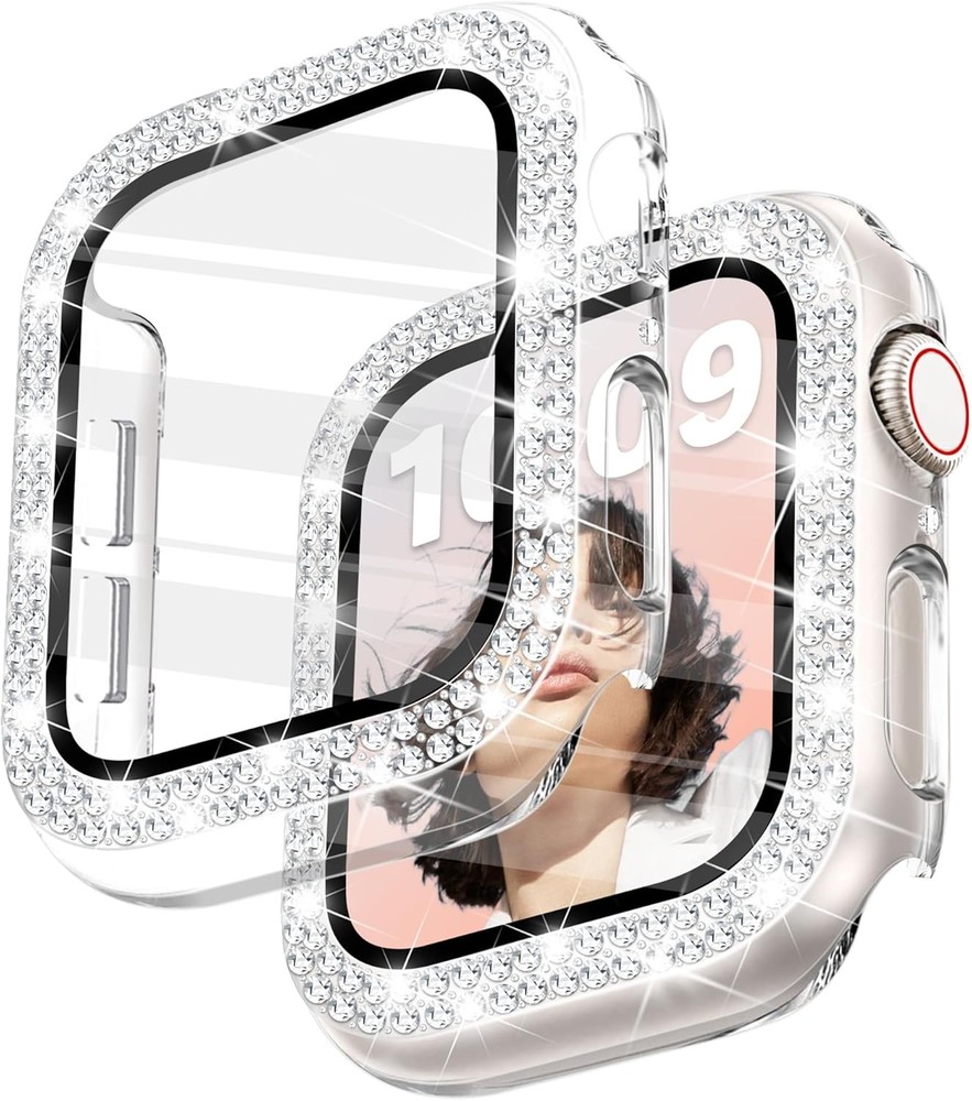 Bling Watch Case with HD Screen Protector Women Compatible with Apple Watch 40mm