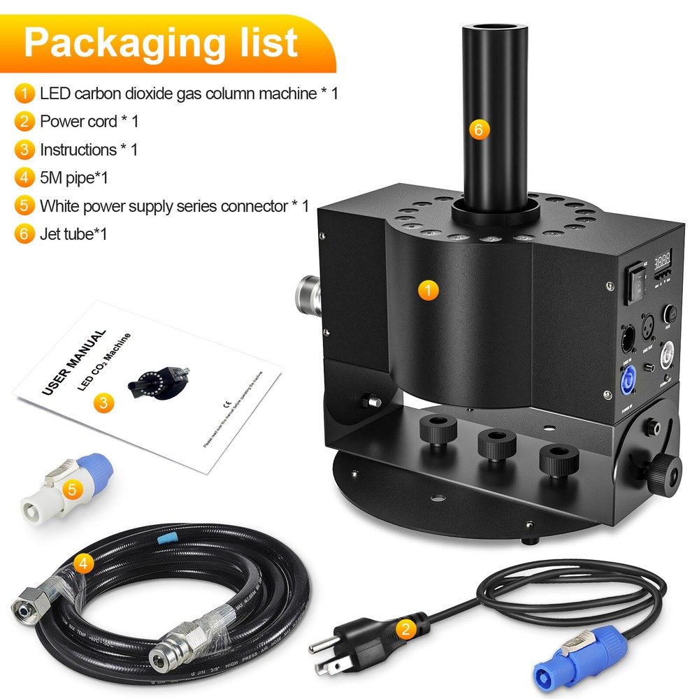 300W LED DMX CO2 Jet Cannon Machine Air column CO2 Cryo DJ Party Wedding Stage
