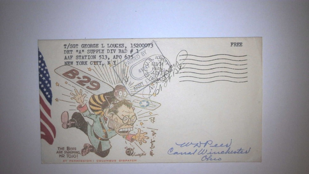 Wwii Patriotic Cover: 24 Feb 45 Mr Tojo, Columbus Dispatch Cachet