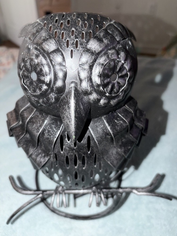 PartyLite     Artisan Owl    Candle Jar Holder    11 x 9 x 7    Metal Sculpture