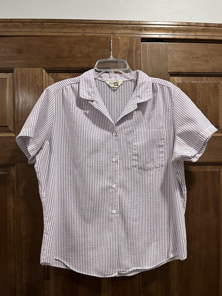 Sears Vintage Light Purple Women’s Striped Button-Up Shirt Size 20