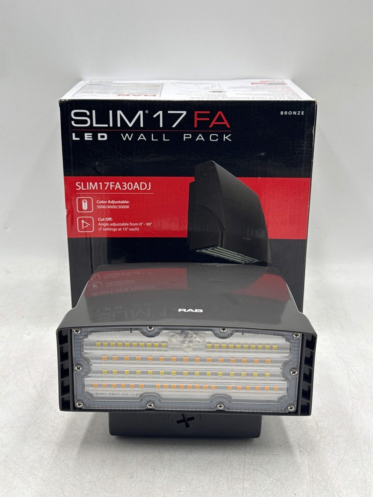 RAB 30W LED Wall Pack SLIM17FA30ADJ Tunable White Exterior Light - Open Box