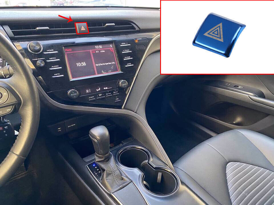 For Toyota Camry 2018-2021 Blue Emergency Light Lamp Switch Warning Button Cover
