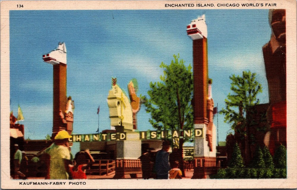 Enchanted Island Chicago World's Fair 1933-34 Kaufmann-Fabry Postcard