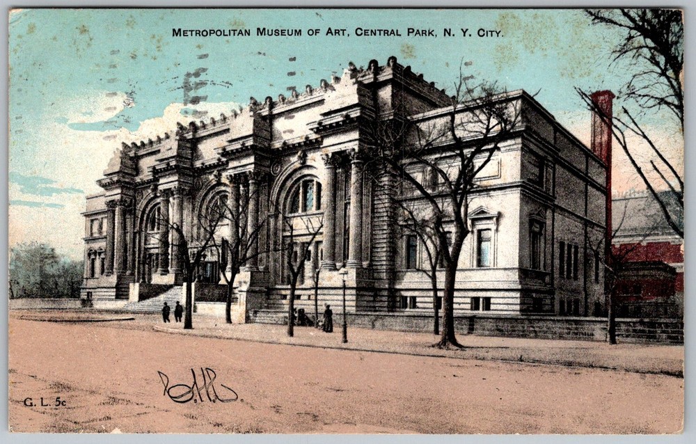 Antique Postcard Metropolitan Museum Entrance New York, NY 1900s