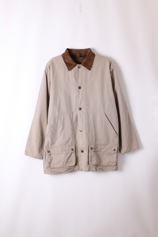 Vintage Hunting Jacket Chore Coat Canvas Beige Medium