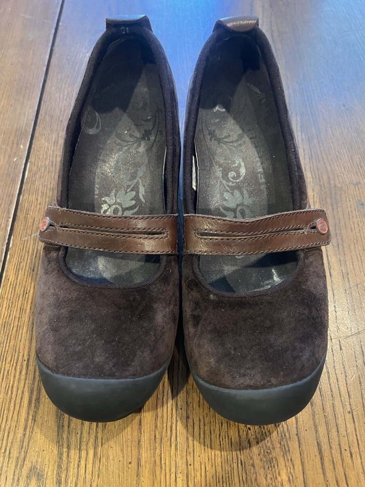 Merrell Plaza Bandeau Women's Mary Jane Flat Shoe 7.5 Brown Leather Espresso