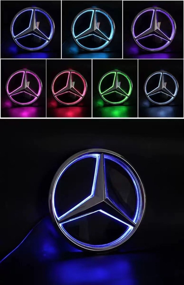 For Mercedes Benz W205 C300 E300 Front Grille Led Logo Star Badge Emblem color