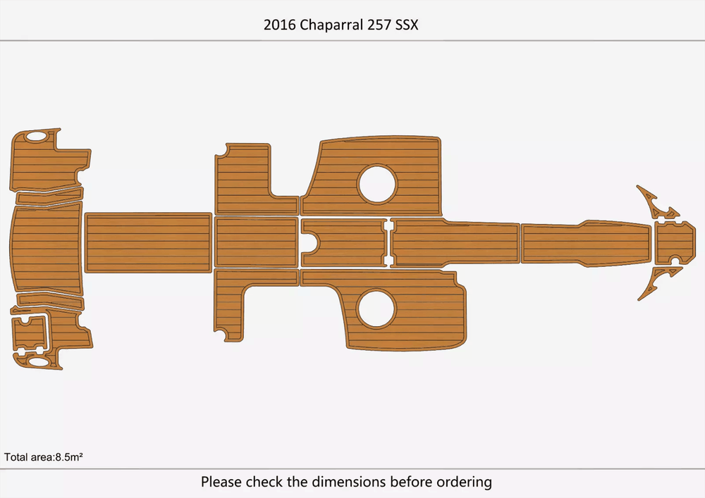 2016 Chaparral 257 SSX Cockpit Swim Platform EVA Pad Foam Teak Deck flooring Mat