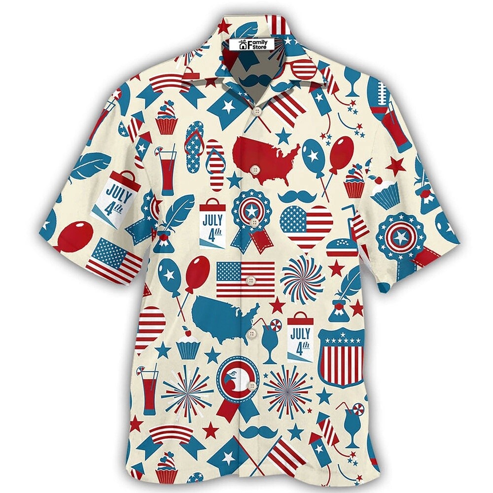 America Independence Day Fourth Of July Independence Day Symbols Hawaiian Shirt