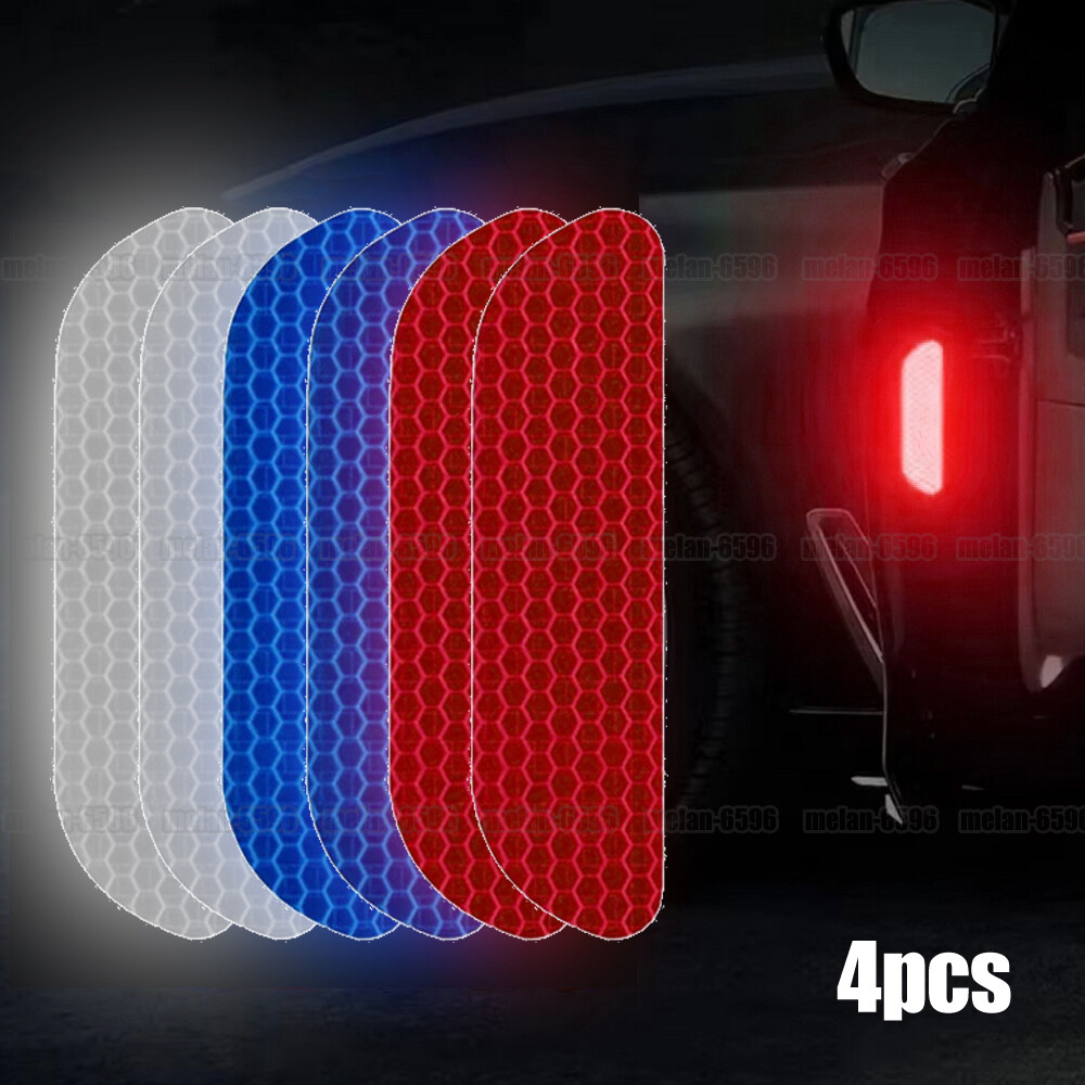 4pcs/set Reflective Warning Tape Safety Mark Car Door Sticker Auto Accessories