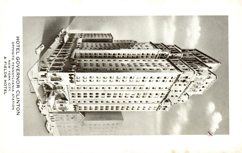 1950s Hotel Governor Clinton New York City NY Penn Station Architecture Postcard