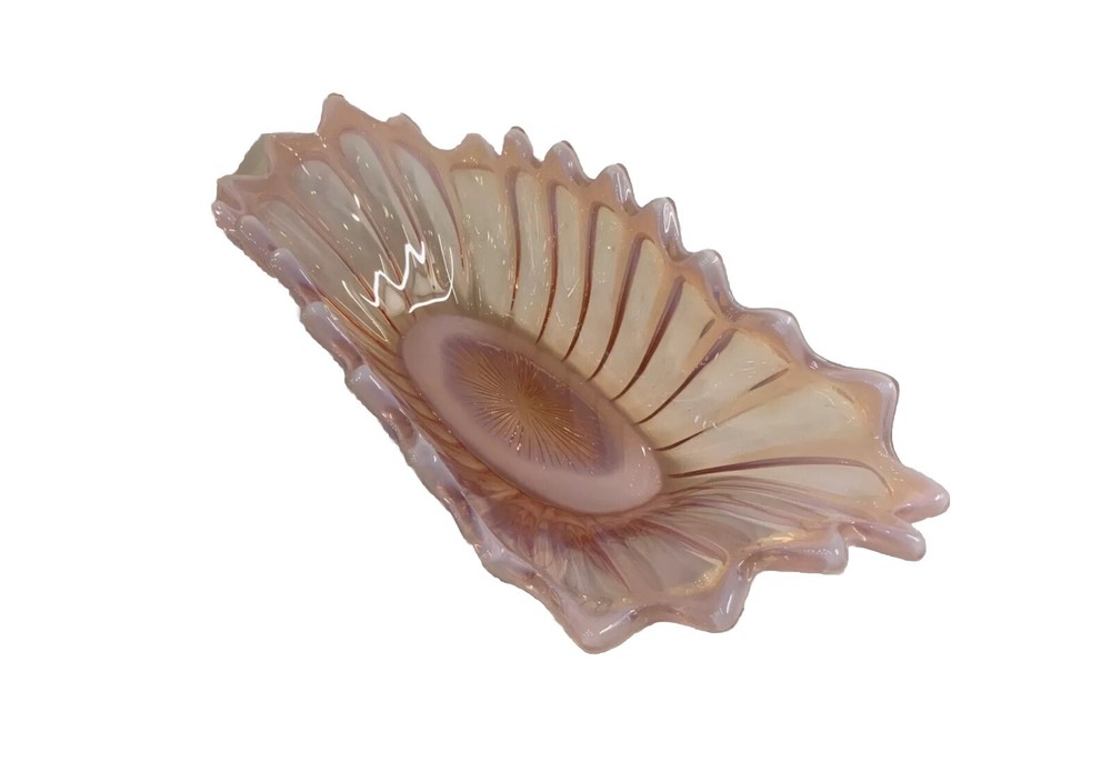 Vintage Fostoria Pink Opalescent Art Deco Hand Blown Glass Bowl Rare