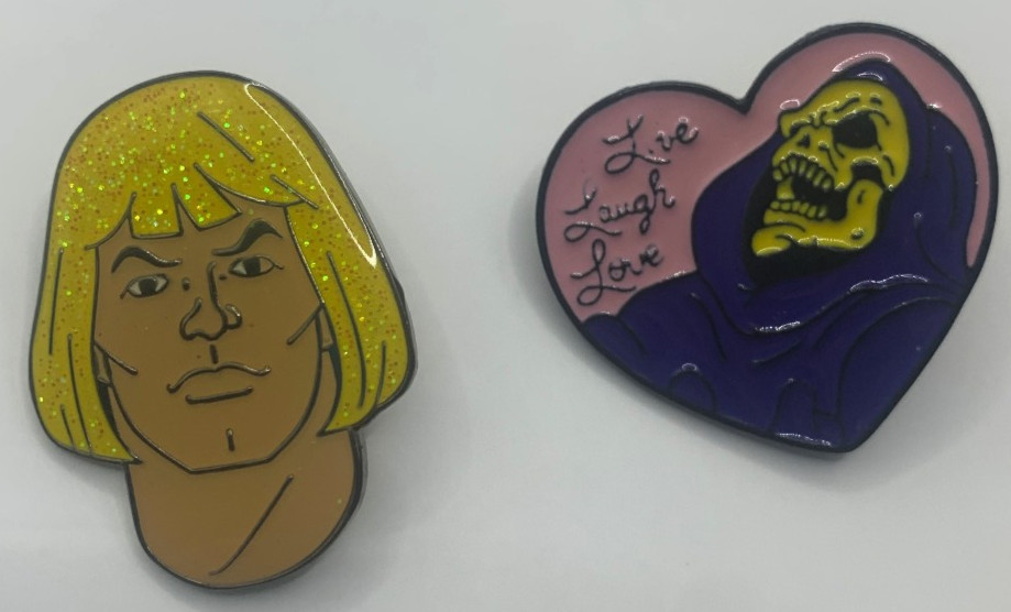 Masters of the Universe He-Man Skeletor Funny Enamel Pins Unmarked Unbranded