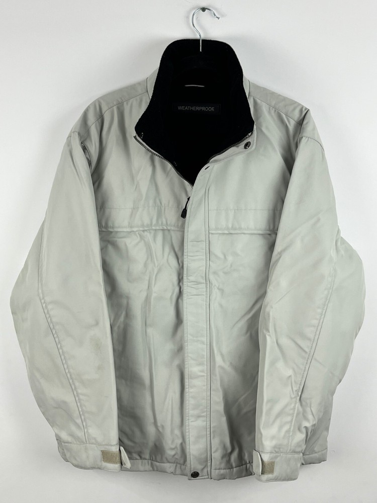 Weatherproof Windbreaker Jacker Size M Gray Long Sleeve Full Zip Lined Pockets