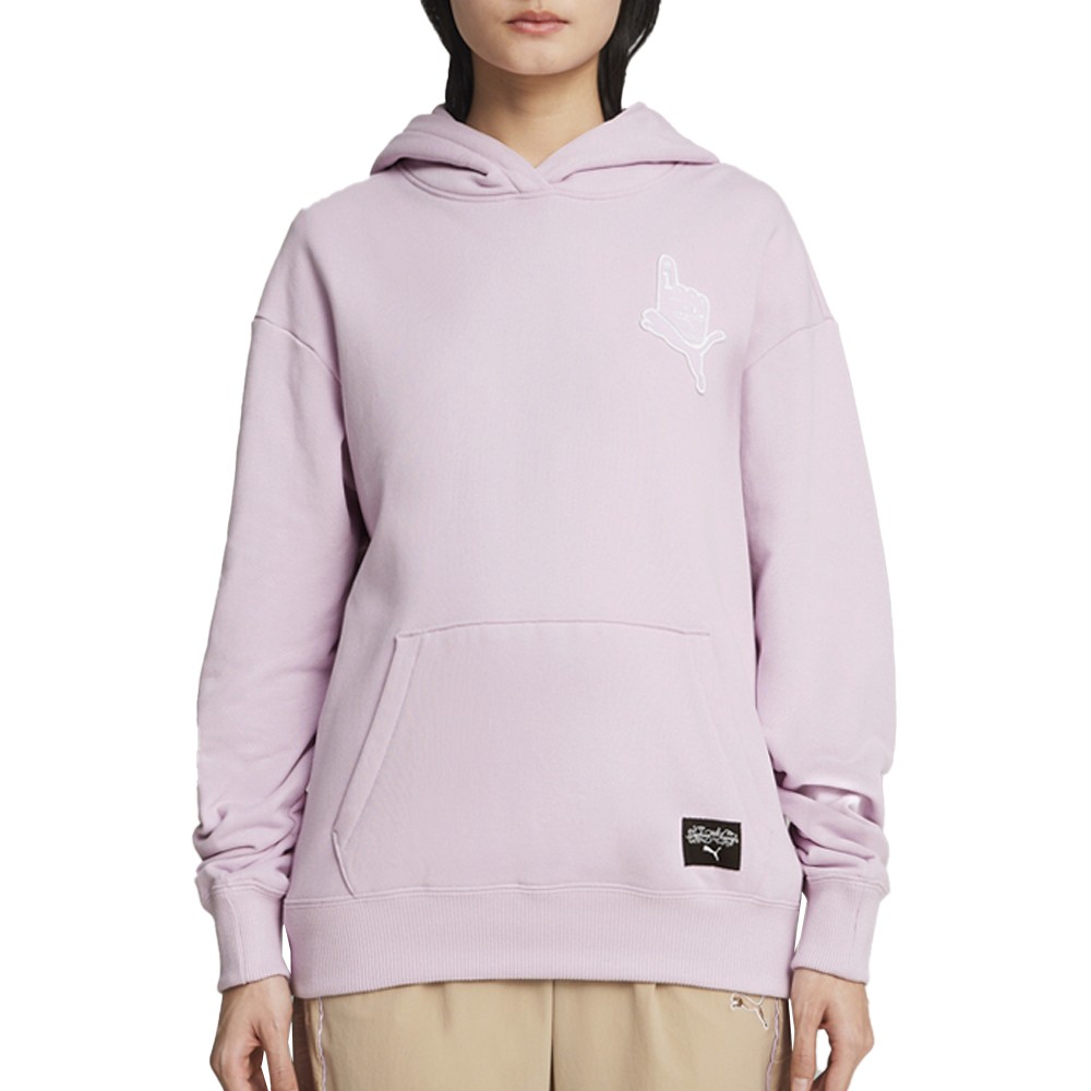 PUMA  X Sophia Chang Graphic Pullover Hoodie Womens Purple Casual Outerwear 6246
