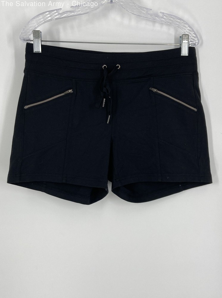 Athleta Womens Black Drawstring Waist Pockets Athletic Shorts Size Medium