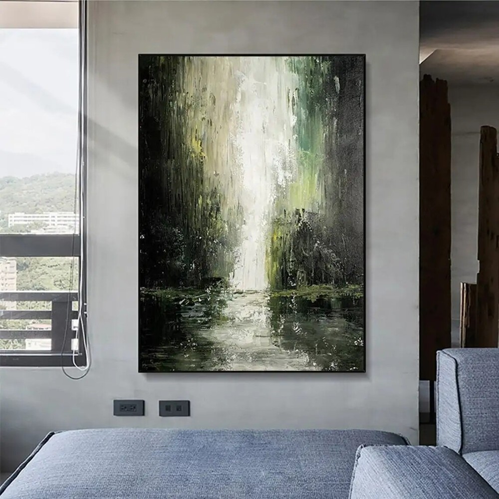 Abstract Waterfall Landscape Oil Painting Hand Painted Canvas Painting On canvas