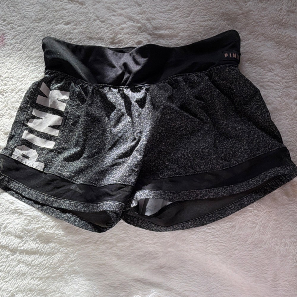 PINK Victoria's Secret Ultimate Women's Athletic Shorts Black Gray Sports