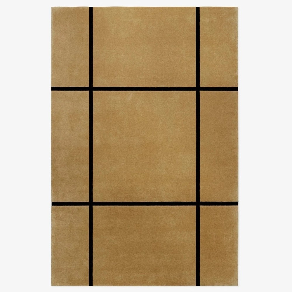 Hand-Tufted Yellow Wool Rug Handmade Styules Traditional Area Rug Carpet