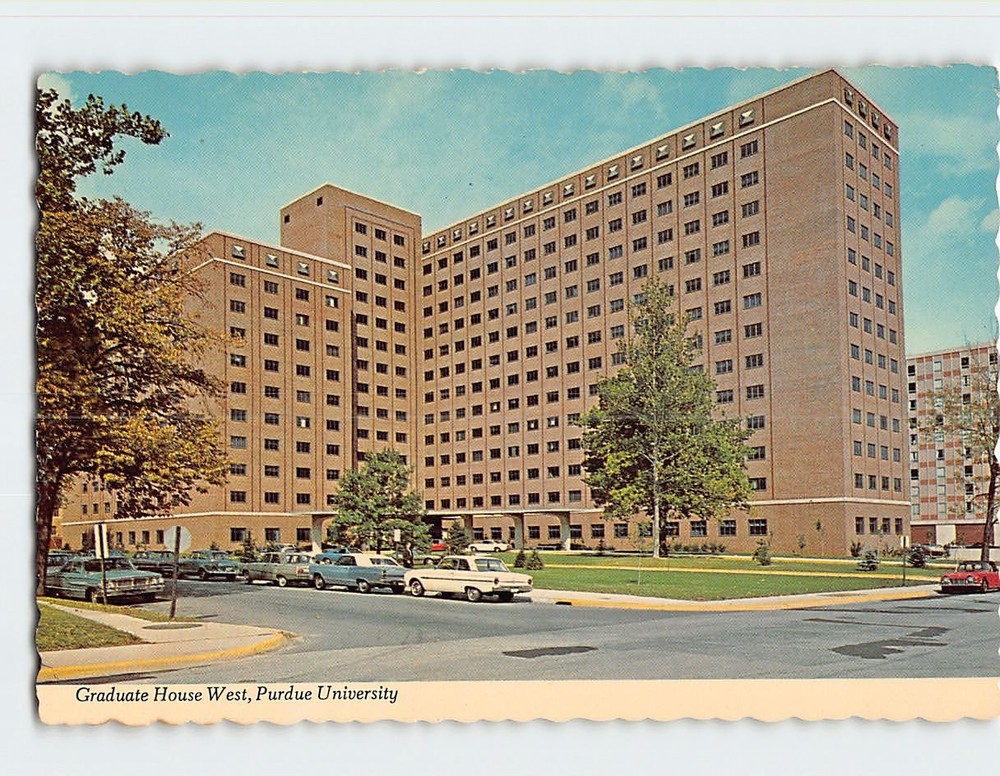 Postcard Graduate House West Purdue University Lafayette Indiana USA