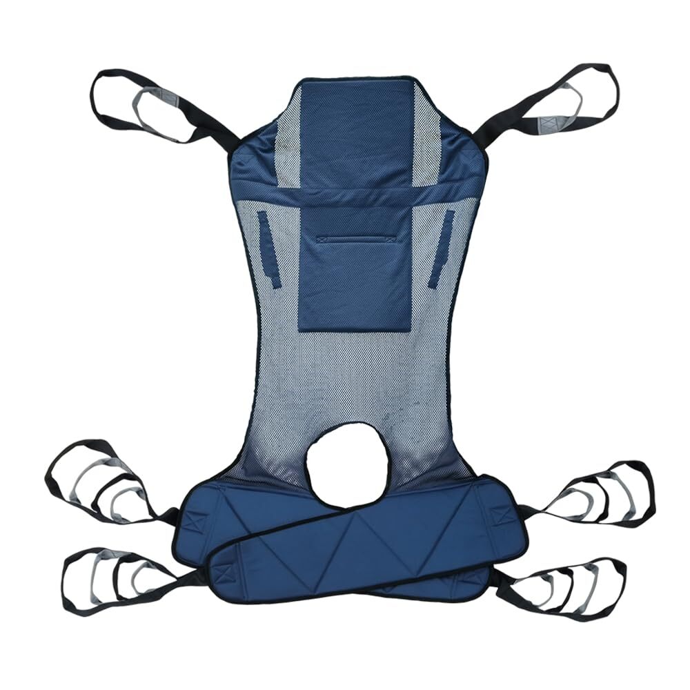 Size M Full Body Mesh Patient Lift Sling Head and Back Support Toileting Tran...