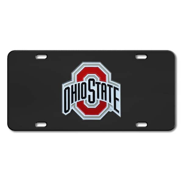 Ohio State Buckeyes 3D Black College Football Fan License Plate  