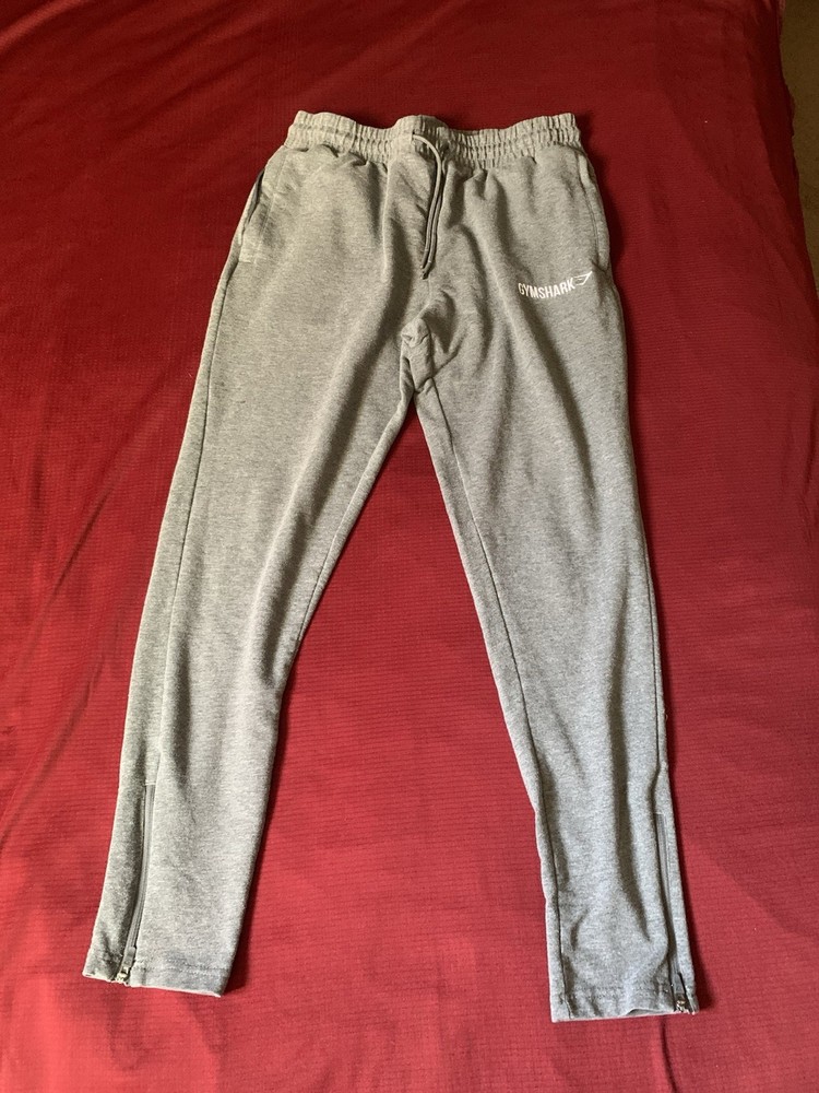 Gymshark Sweats Women’s Small Light Gray Drawstring Zip Up Pockets Gym Running