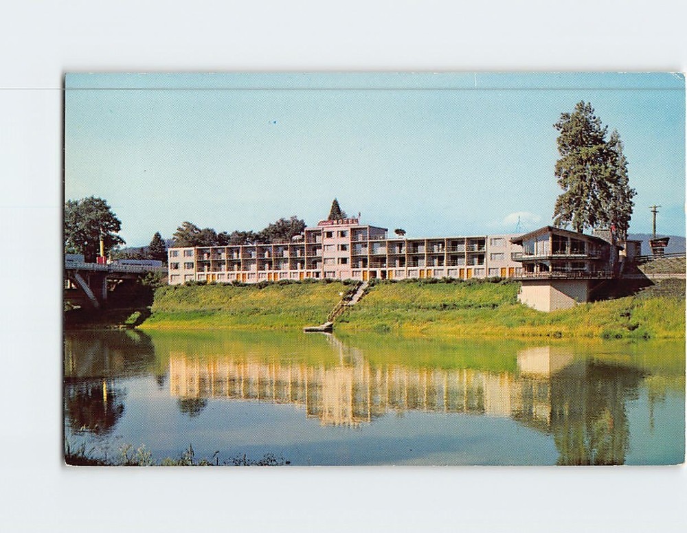 Postcard Riverside Motel & Restaurant Grants Pass Oregon USA