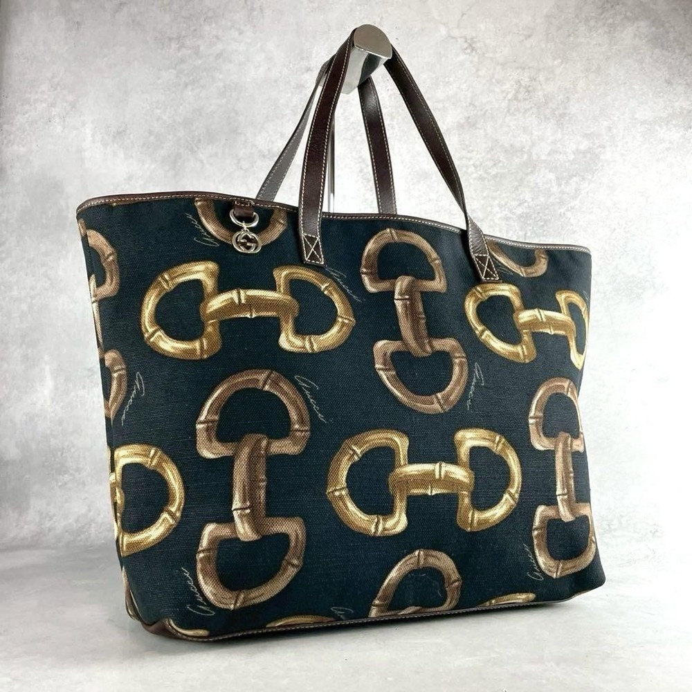 GUCCI Black Canvas Tote Bag Authentic G0804519