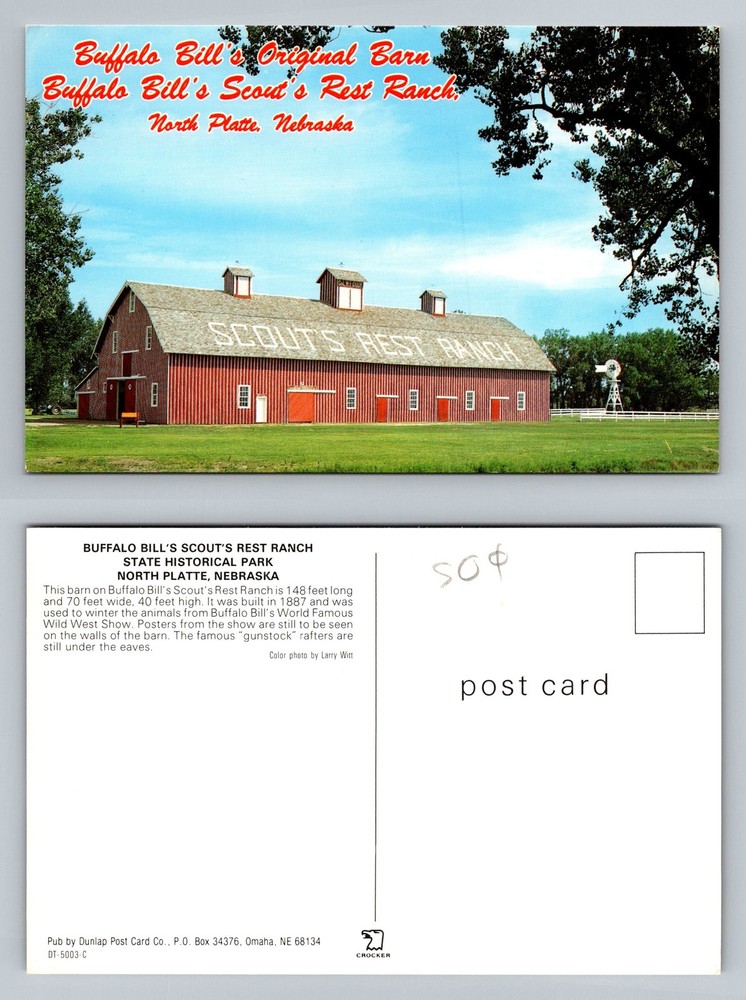 North Platte, NE-Nebraska, Buffalo Bills Scout's Rest Ranch Vintage Postcard