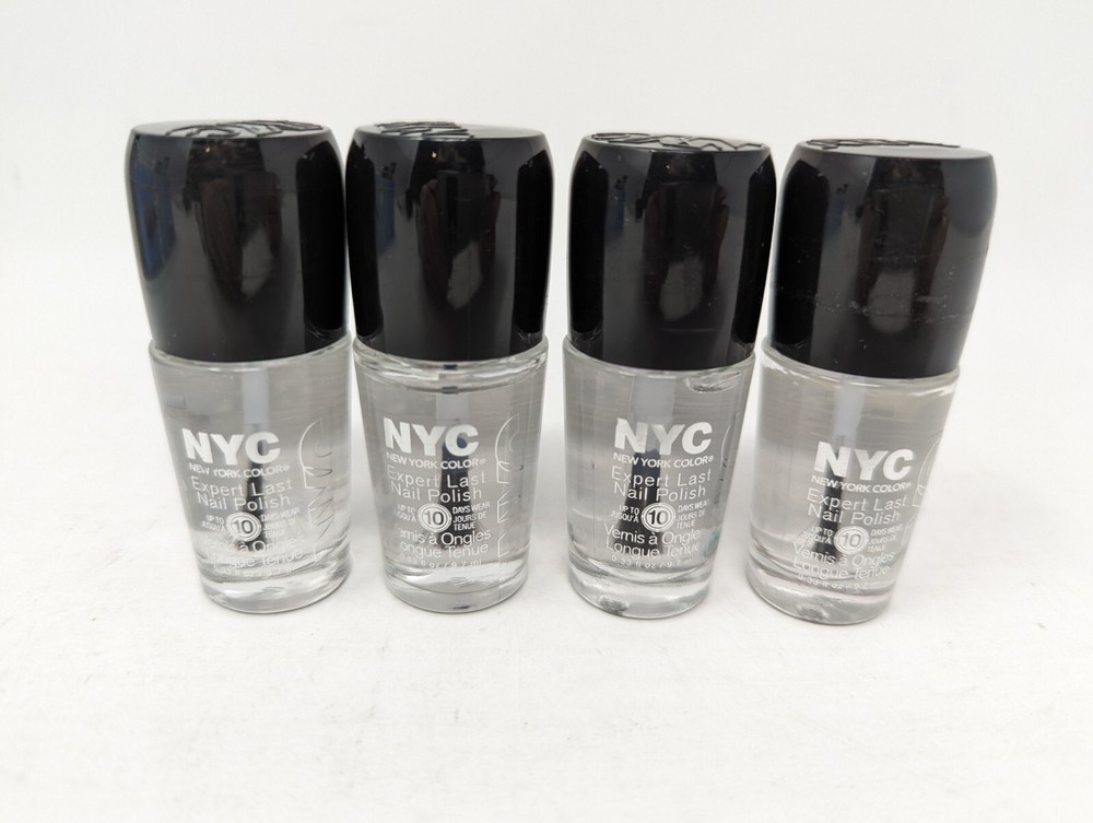 NYC Expert Lash Nail Polish #138 CLASSY-GLASSY- Clear - Lot of 4
