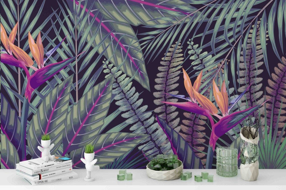 3D Tropical Plants Leaves Wall Murals Wallpaper Murals Wall Sticker