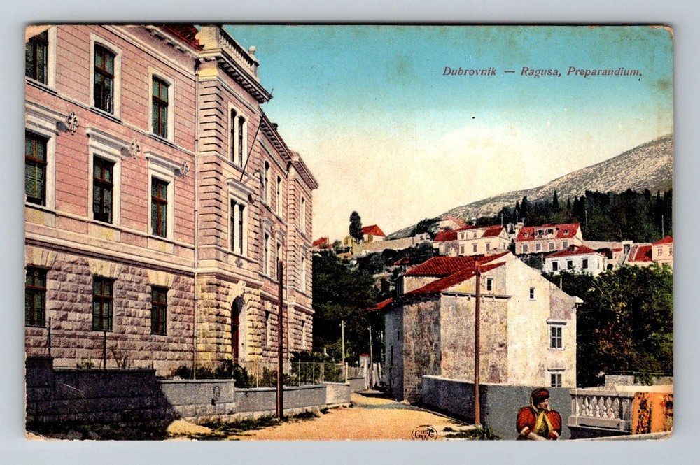 Croatia- Dubrovnik Ragusa Teacher Training College Old Post PC Vintage Postcard