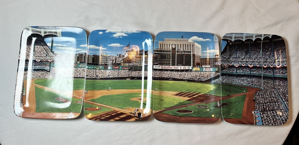 Vintage Yankee Stadium Panoramic Collectible Plate Set by Danbury Mint