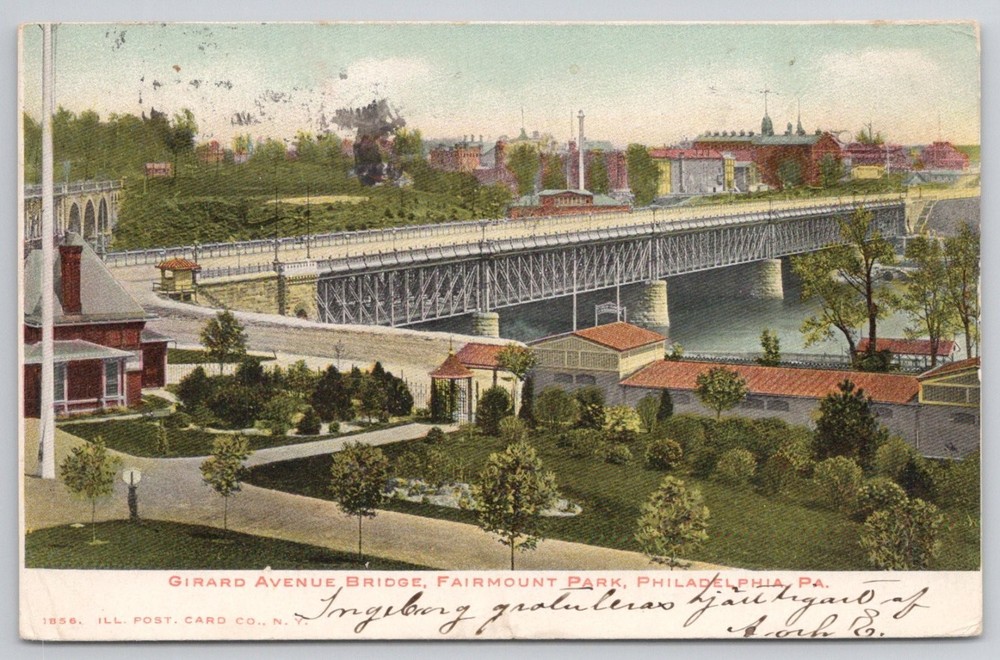 Girard Avenue Bridge Fairmount Park Philadelphia PA 1907 Postcard