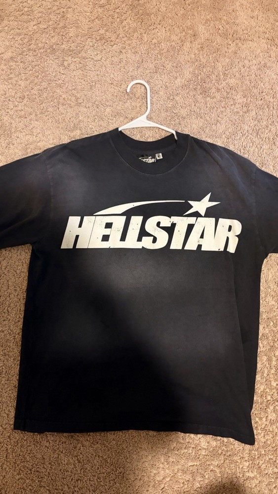 AUTHENTIC✅ Hellstar Black Logo Graphic Print  Cotton Jersey T-Shirt Size M