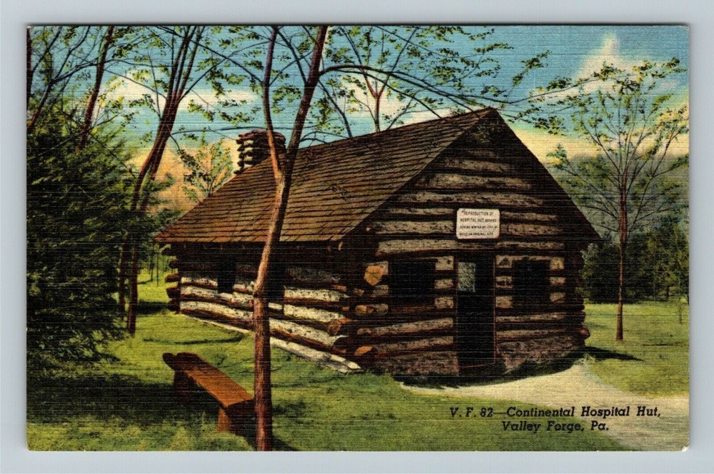 Valley Forge PA-Pennsylvania, Continental Hospital Hut, Vintage Postcard