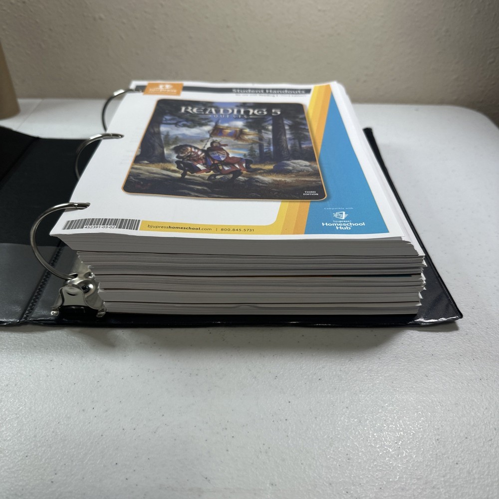 BJU Press Homeschool 5th Grade Student Handouts Lot (Loose Leaf)