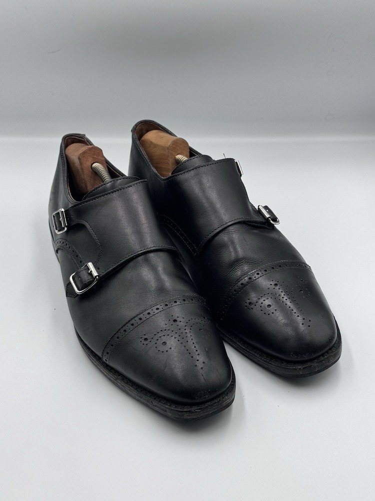 Allen Edmonds St. John's Double Monk Strap Dress Shoe Size 12 D 2924 Black