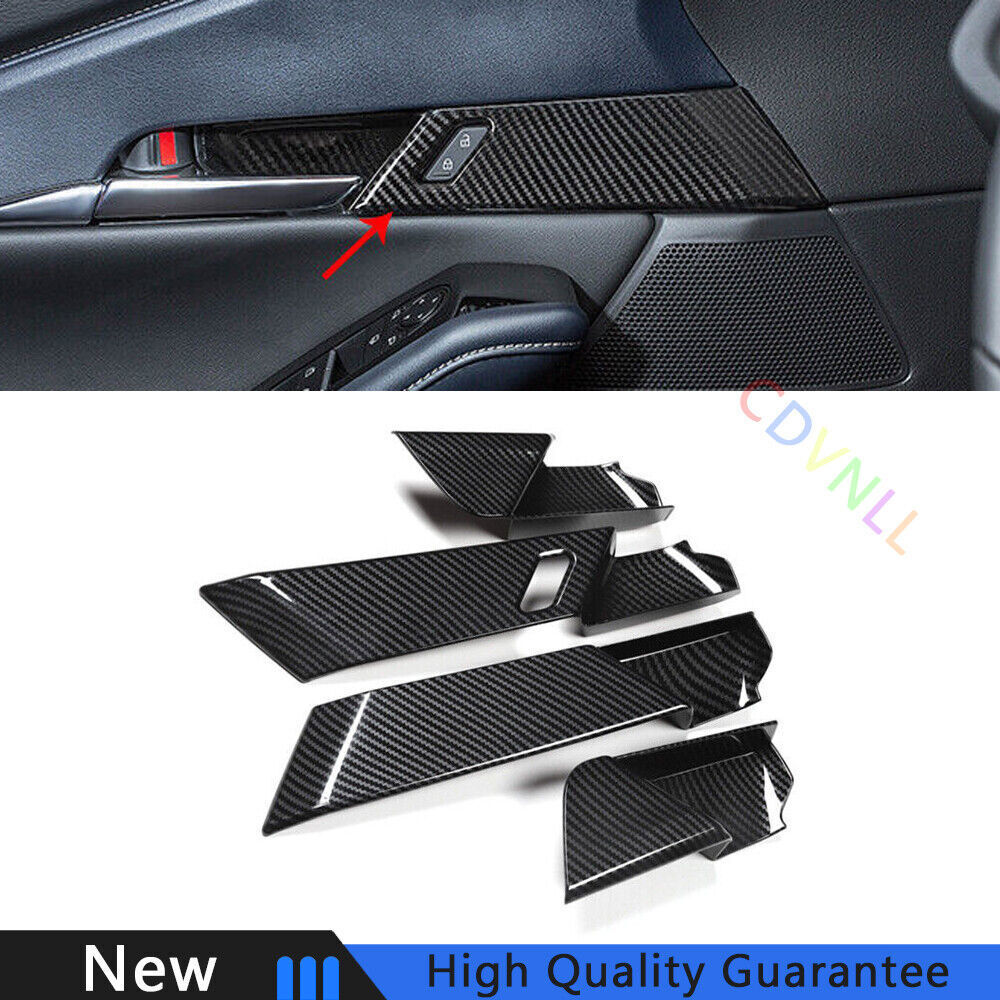 Fit For Mazda CX-30 2020-2022 Carbon Fiber Interior Door Handle Lock Cover Trim