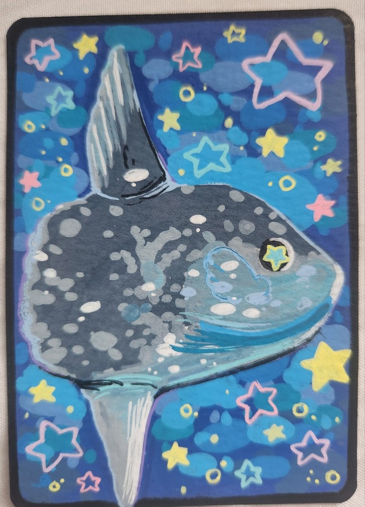 ACEO Art Card Starry Sun Fish by samicostudio