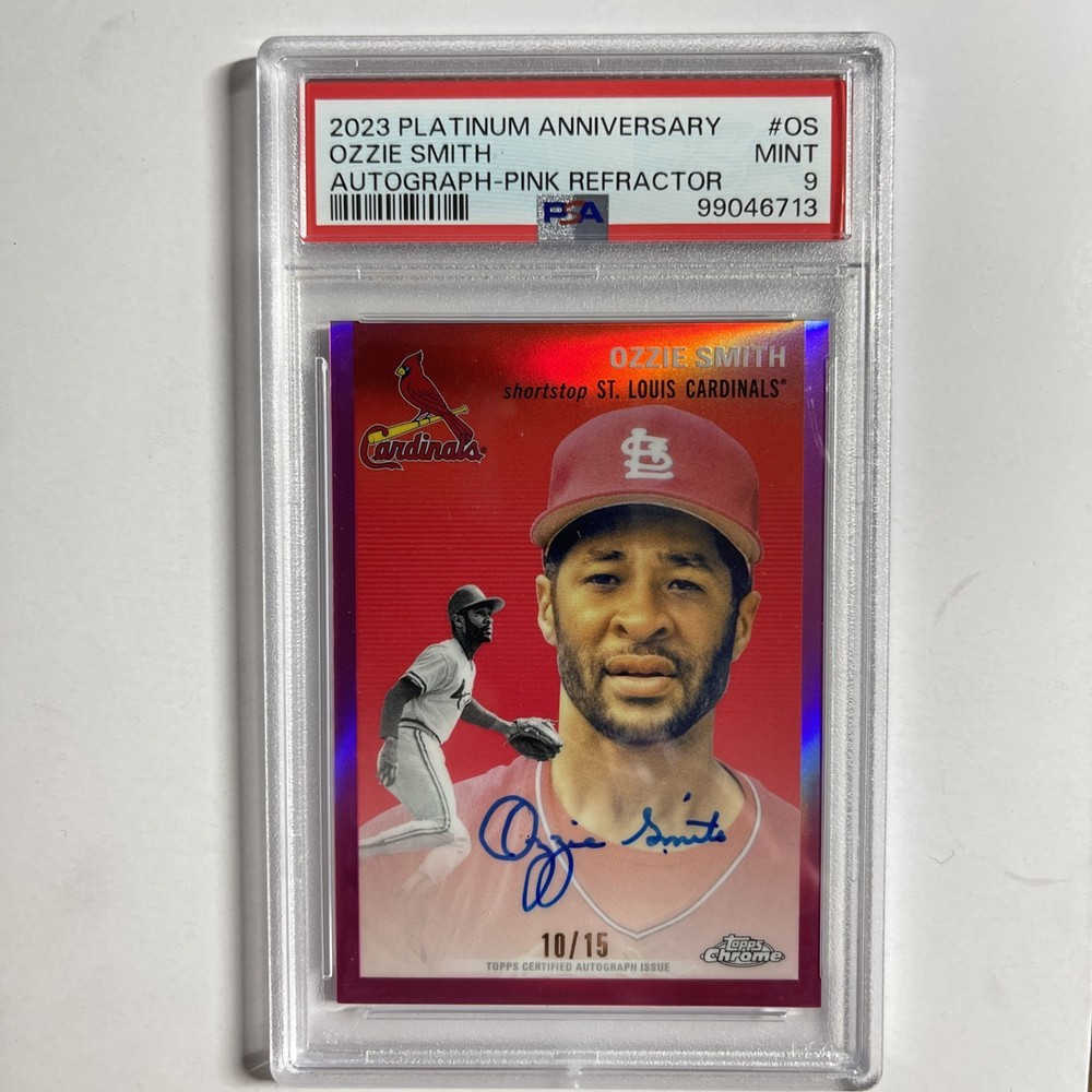 2023 Topps Chrome Platinum Anniversary - Pink Refractor  Auto /15  Ozzie Smith