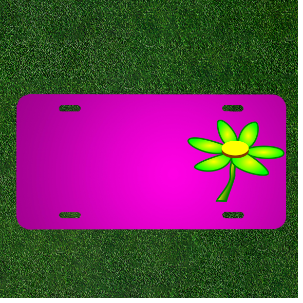 Custom Personalized Car License Plate With Add Names To Flower Bloom Blossom