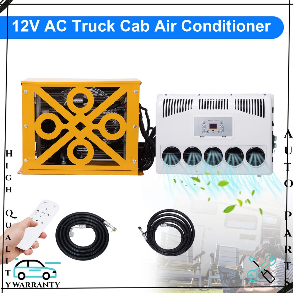 12V 4000 BTU Split AC Kit for Truck Cab Bus RV Semi Trucks