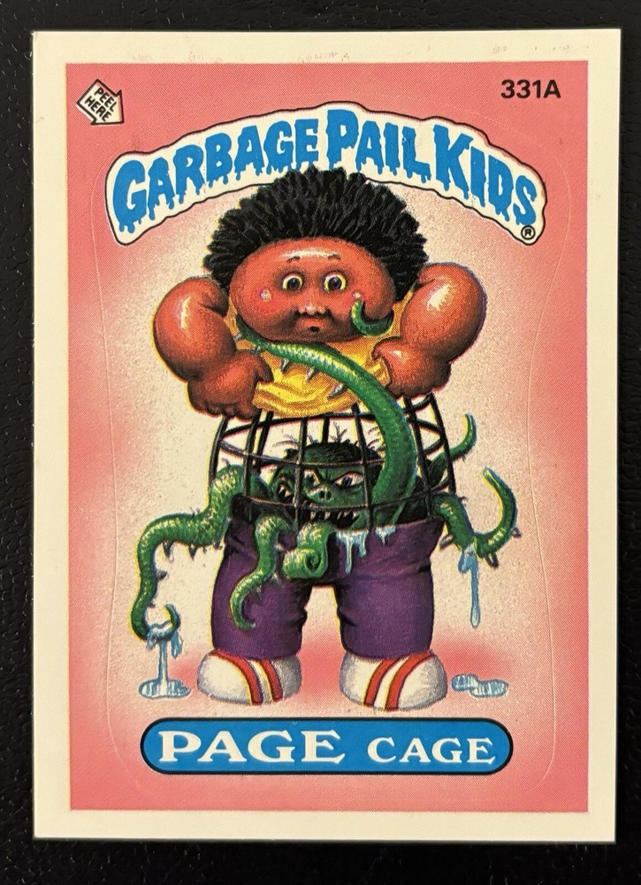 1987 GPK Series 8 Cage Card #331A Garbage Pail Kids Collectible