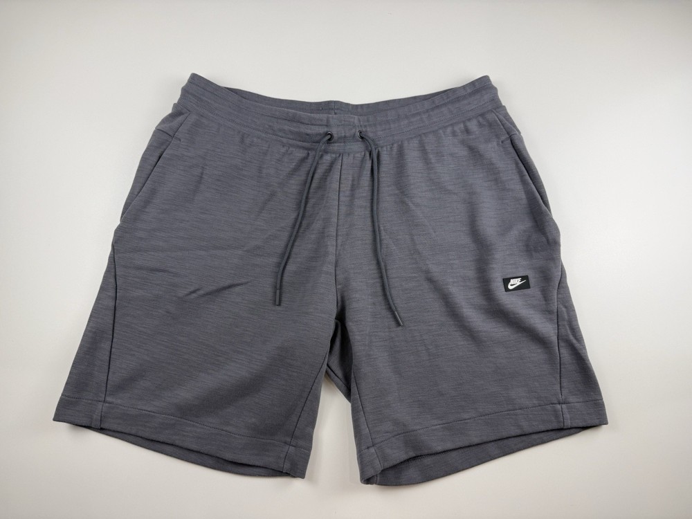 Nike Sportswear Fleece Shorts Mens 2XL Optic Gray 928509-021 Zip Pocket Athletic